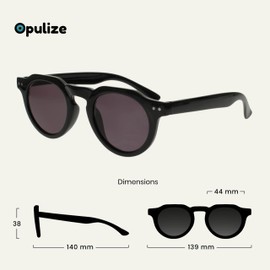 OPULIZE Rio - Sunglasses - Frame Top Flat - UV400 Sun Protection - Women Men - Spring Hinges - S53-1, Glossy black