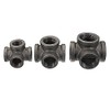 TuToy 1/2' 3/4' 1' 4 Way Pipe Fitting Malleable Iron