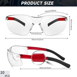 Salfboy Safety Glasses for Men Women ANSI Z87.1 Safety Glasses Bulk Outdoor Protective Eyewear Scratch-Resistant Clear Grey