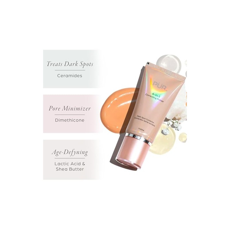 PÜR Prebase correctora 4 en 1, Corrector de manchas oscuras
