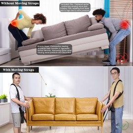 DEYACE Moving Straps 2-Person Lifting Straps for Moving Furniture, Appliances, Mattresses or Any Item up to 800 lbs Black