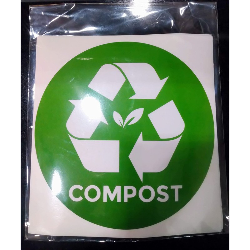 Compost Bin Vinyl Stickers for Kitchen and Outdoor Bins 5in