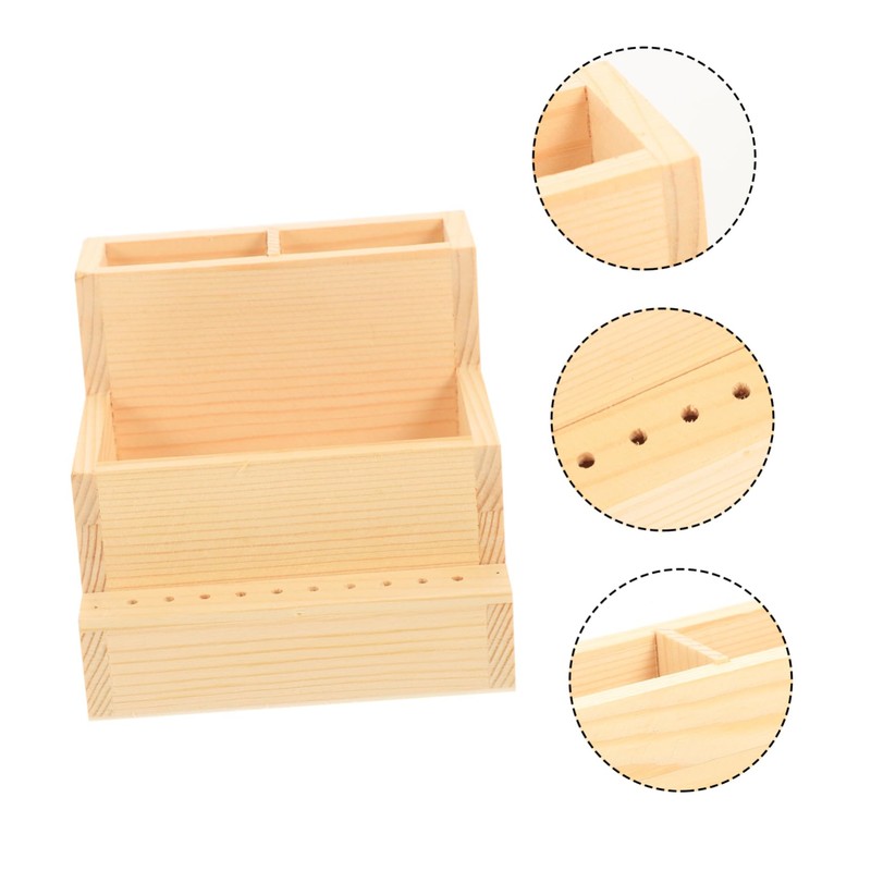 Baluue 2pcs Nail Tool Storage Box Double Pencil Holder for