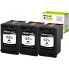 NineLeaf 3 Pack Remanufactured 62XL Black High Yield Ink Cartridge