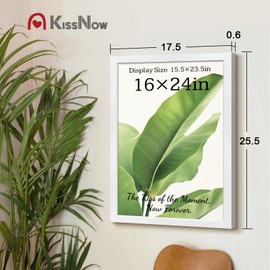 KissNow 16x24 Poster Frame 4 Pack, Textured White Solid Wood Picture Frame, Wall Hanging
