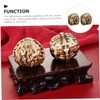 NOLITOY Chinese Decorative Hand Exercise Balls Brass Walnut Handballs Small
