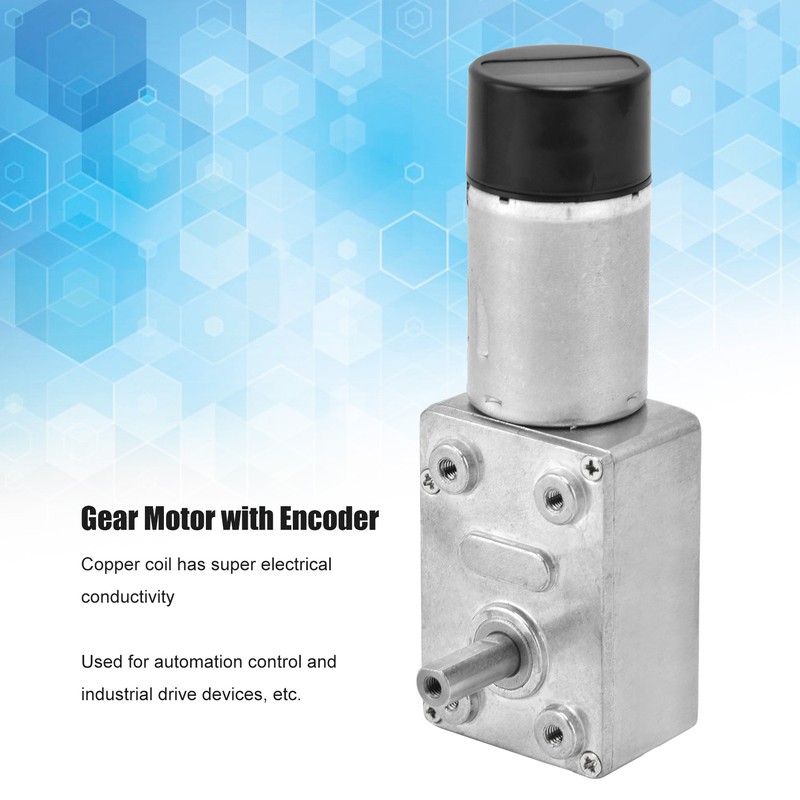 DC Worm Gear Motor 15mm Double Shaft Speed Reduction Drive