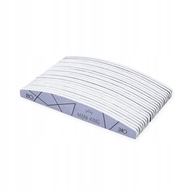 MANI KING 25 Pcs Professional Half Moon Grey 180/240 Heavy Duty Single Use Nail File Good Quality Abrasion Resistant Nail File Set Made in EU