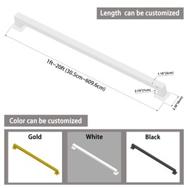 5FT White Iron Hand Railing, Sturdy Safety Staircase Handrails Wall Mount, 500lbs Load Capacity Industrial Iron Railing Pipe Handrail for Indoor Stairs, Outdoor Deck Loft Porch, Non-Slip and Rust