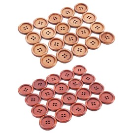 Kopida 40 Pcs Wooden Round Buttons, 25mm, Multipurpose, Durable, Natural Style