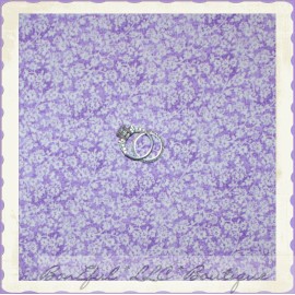 Signature BonEful Fabric FQ Cotton Quilt Pastel Purple White Flower Tiny Calico Bohemian S