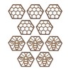 10 Pcs Wooden Bee Coaster Hollow Hex Cup Cushion Honeycomb
