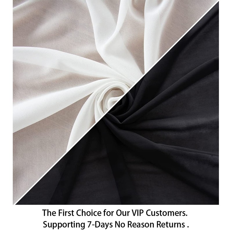 ShinyBeauty Wedding Arch Draping Fabric - Black & White 2