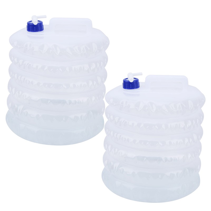 2PCS Outdoor Foldable Water Bucket Portable Plastic Water Bag Bottle