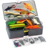 L PATTERN Kunstköder Hecht Set, 158PCS Wobbler Angelköder Kit Popper