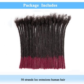 Dreadlock Extension Human Hair 10inch 0.6cm Width 100% Permanent Huamn Hair Loc Extension Can Be Dyed Bleached Curled Handmade Loc Extension for Men Women,50strands