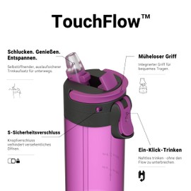 Sparrow Children's Water Bottle, 500 ml, TouchFlow Tritan Water Bottle, BPA-Free, Leak-Proof, Sports Bottle, with Straw for Sports, Outdoors, Lightweight, Sustainable