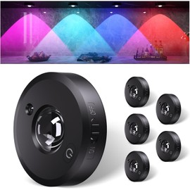 RUYI Rechargeable RGB Puck Lights with Remote,1200mAh Battery Operated Tap Lights, Dimmable Touch Under Cabinet Lighting, Wireless Push Light, LED USB Shelf Light for Kitchen,Cabinet,Counter (6 Pack)
