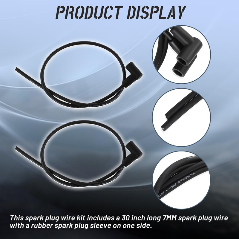 HQPARRTS 0310000 Spark Plug Wires (7mm 30" Long) Compatible with