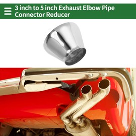 Motoforti Mandrel Exhaust Bend Elbow Concentric Reducer Car Exhaust Pipe Tubing Piping Adapter 3" OD to 5" OD 304 Stainless Steel Silver Tone 4 Pcs