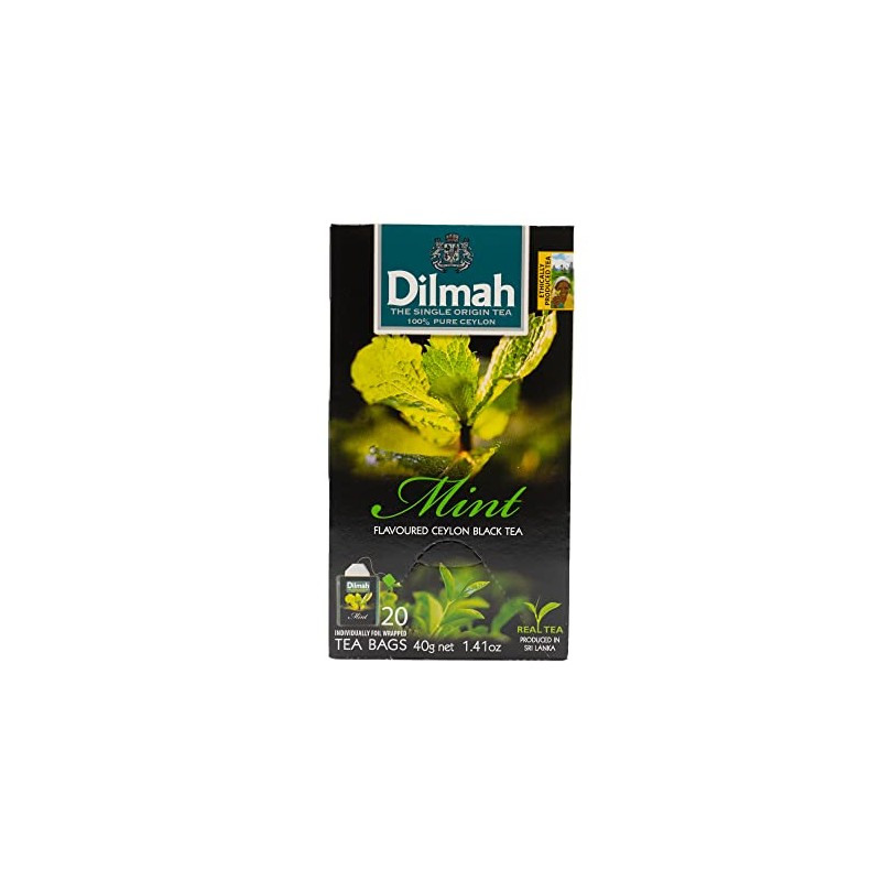 Dilmah Mint Flavoured Flavoured Ceylon Black Tea, 60 g