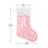 DOMIKING Letter H Pink Large Christmas Stockings 1 Pack 17.1