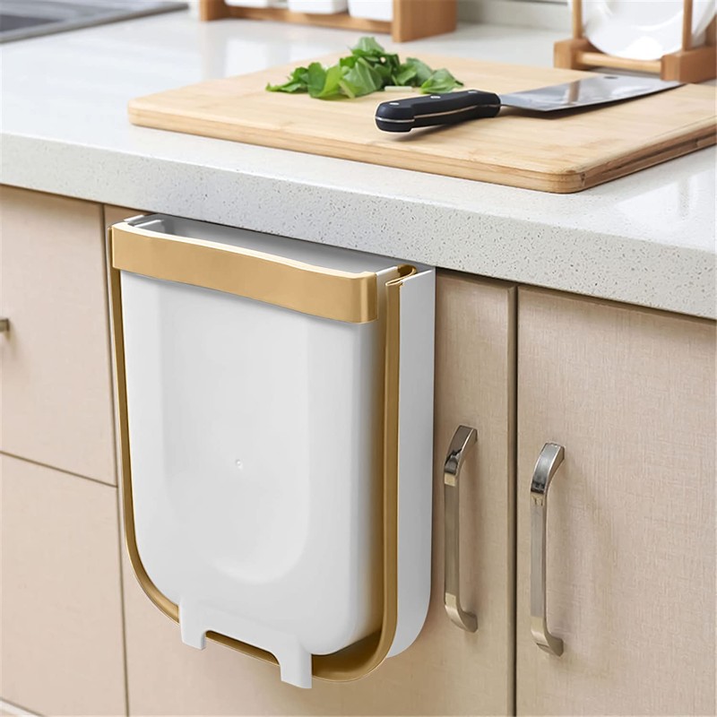 Trade One 60075 Wall-Mounted Trash Can, Folding, 1.7 gal (7