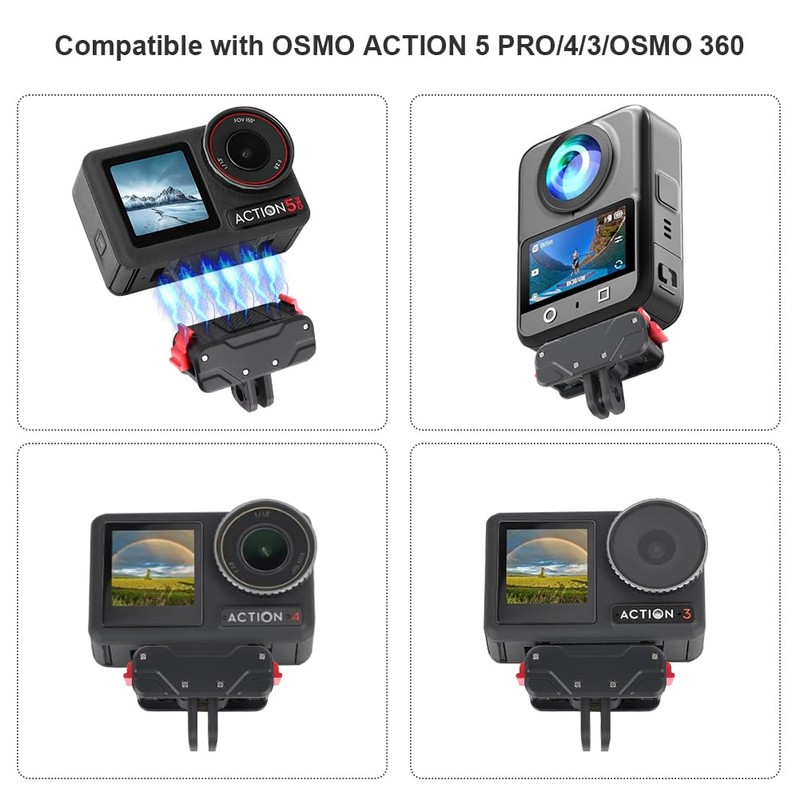 YHTSPORT Magnetic Holder for DJI Osmo Action 5 Pro/Action 4/Action