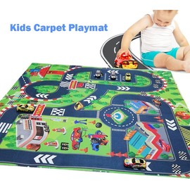 JTMM Carpet Playmat, 27.5 * 31.5in Great For Educational Road Traffic Play Mat- Learn and Have Fun Safely