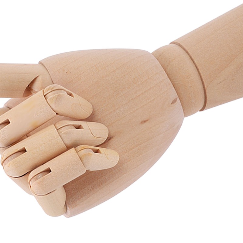 Wood Mannequin Hand Flexible Joints Fingers Drawing Mannequin Hand for