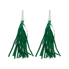 Cloth Streamers Pair Bicycle Grips Tassel, (Forest Green)