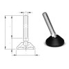 RUBBERGIANT Adjustable Feet M12 x 45mm - Diameter/Base 50mm -