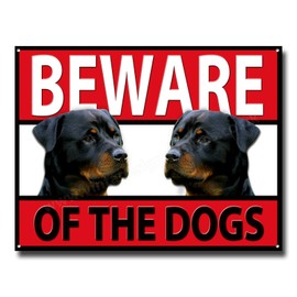 Rottweiler Beware of The Dogs Metal Sign,Security,Warning,Guard Dog Sign