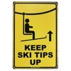 SUMIK Keep Ski Tips Up Vintage Poster Metal Tin Sign