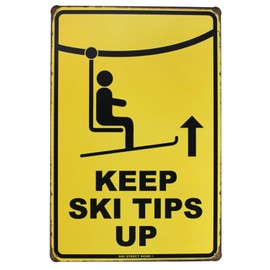 SUMIK Keep Ski Tips Up Vintage Poster Metal Tin Sign