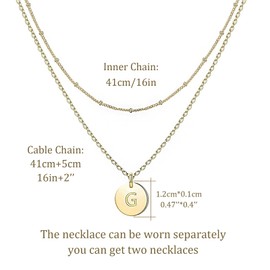 APMGONT Gold Layered Initial Necklaces for Women, Stainless Steel Letter Necklace layered, A-Z Initial Layered Necklace, Jewelry Birthday Gifts for Women Girls,16+2inch (Gold U)