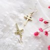 SENFAI Fashion Heart with Crystal Cross Personality Drop Earrings Charm