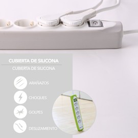 Electraline 62159, Steckdosenleiste 5-Fach mit Schalter + 2 USB 2.1A, Kabel 2m / Mehrfachsteckdose / Tischsteckdose / Steckerleiste / Steckerleiste, Extra Flacher Stecker