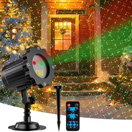 Laser Christmas Projector Lights Outdoor, Holiday Christmas Laser Lights Outdoor with Remote Control, Moving RGB Christmas Projector Laser Light for House Garden Yard