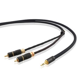Brollitest 2 X Rca Audiophile Audio Cable 3.5mm With Metal Housing and 24k Gold Plated Rca Plug to 3.5mm Hifi Cable For Mp3, Tablet, Speaker, Hdtv Etc-2M