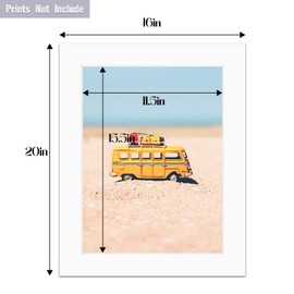 Golden State Art, Pack of 10, 16x20 for 12x16 Off White Color Picture Photo Mat - White-core, Acid-Free, Bevel Cut - Great for Frames, Artwork, Prints, Pictures