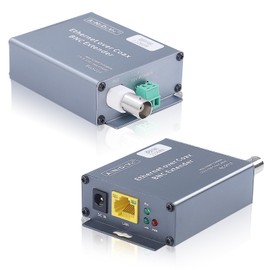 AtNeDcVh Ethernet Over Coax EOC Converter IP Extender Kit, Max 6560ft (2000m) Extension Distance, Coax to RJ45 Adapter Extender for Elevator IP Security CCTV Cameras Video System Upgrading