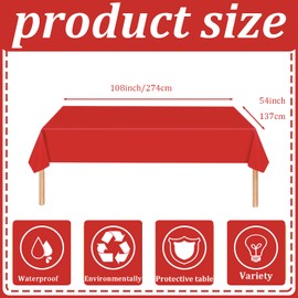 Red Party Table Cloth,Large Red Tablecover,137 * 274cm Red Party Tableware Decor Xmas Red Table Cover Christmas Red Table Cloth for Christmas Valentine‘s Day Union Jack Royal Party Table Decoration