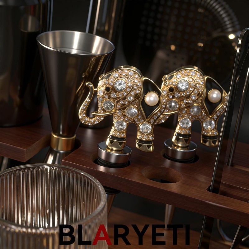 BLARYETI Elephant Wine Stopper, Lucky Trunk Up Animal Wine Bottle