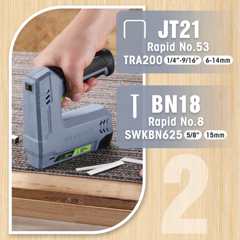 WORKPRO Electric Staple Gun, 2-in-1 Brad Nailer Electric with 2000PCS