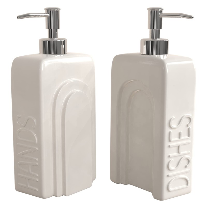 Karisky Soap Dispenser Set with Stainless Steel Pump, 2 Pack
