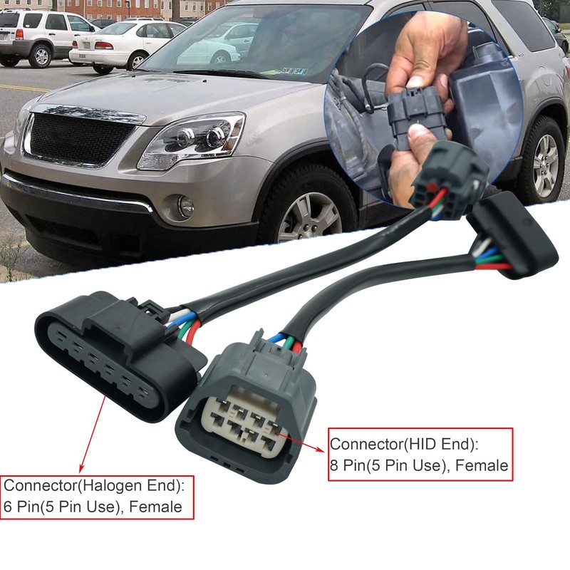 Micarun 2 Pcs HID to Halogen Headlight Adapter Headlamp Conversion