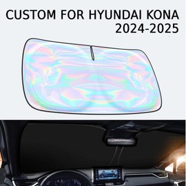 for Hyundai Kona 2024-2025 Windshield Sun Shade Cover - Custom Fit Hyundai Kona Sunshade Foldable Front Window Sunshade Sun Visor Protector Block UV Rays Keep Your Car Cooler Car Accessories