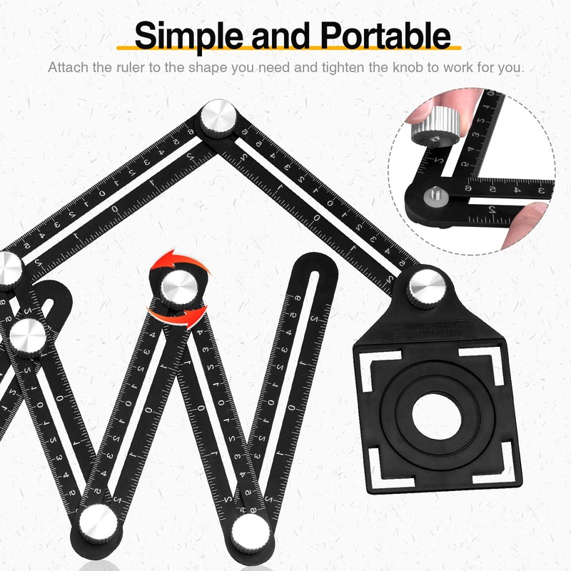 Aweohtle Angle Template, Tile Tool Template Tool Multi Protractor 12