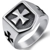 Jude Jewelers Retro Vintage Stainless Steel Crusade Cross Signet Style